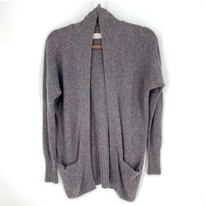 Aritzia Talula Azure Skies Cashmere Blend Open Front Long Grey Sweater XXS
